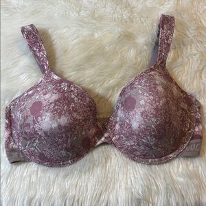 Lucky Brand Bra 40D Mauve Floral Underwire